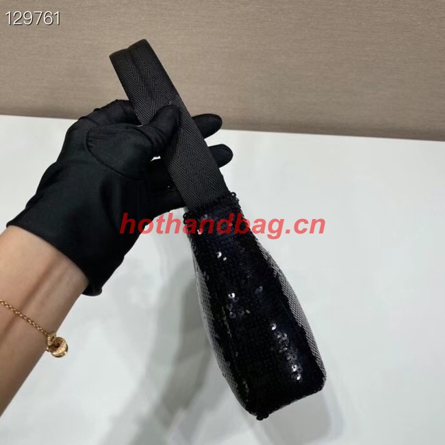 Prada Re-Edition 2000 sequined Re-Nylon mini-bag 1BC515 black