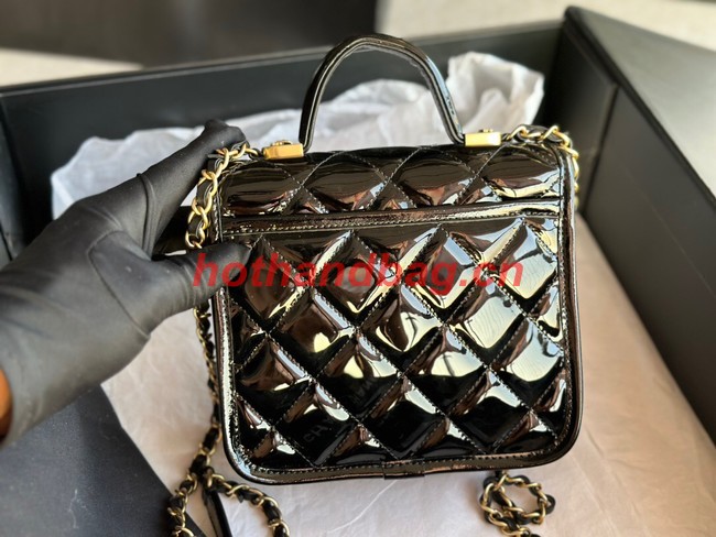 Chanel MINI FLAP BAG WITH TOP HANDLE AS3652 black