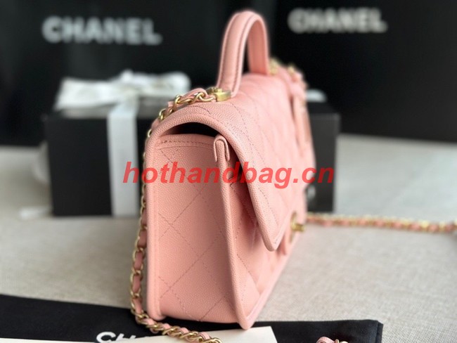 Chanel MINI FLAP BAG WITH TOP HANDLE AS3652 pink