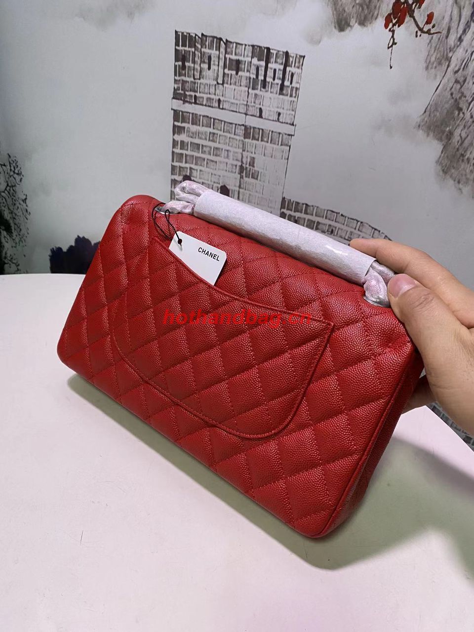 Chanel Flap Shoulder Bag Original Caviar leather A1112 Red