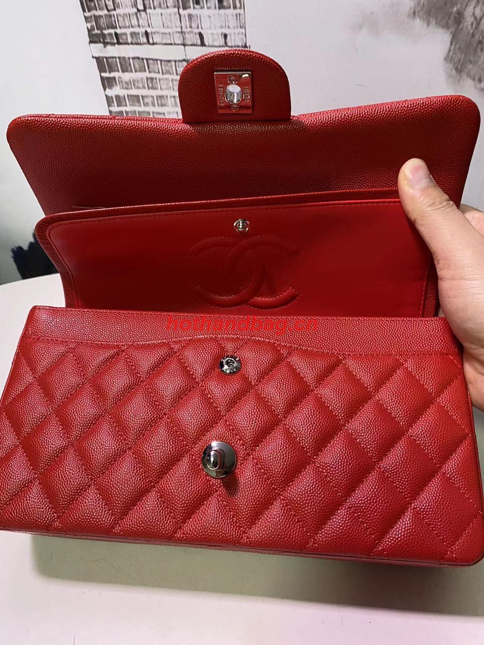 Chanel Flap Shoulder Bag Original Caviar leather A1112 Red