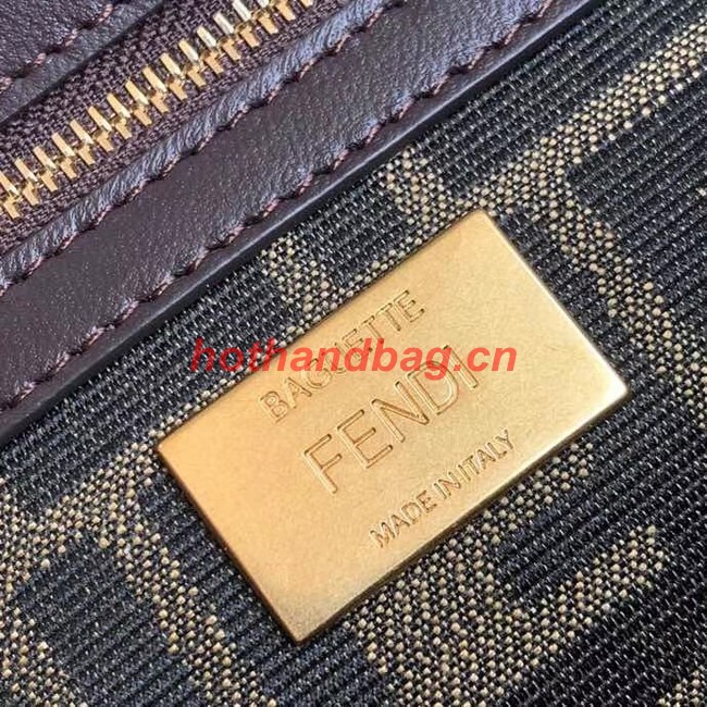 FENDI Baguette Brown fabric bag 8BR600