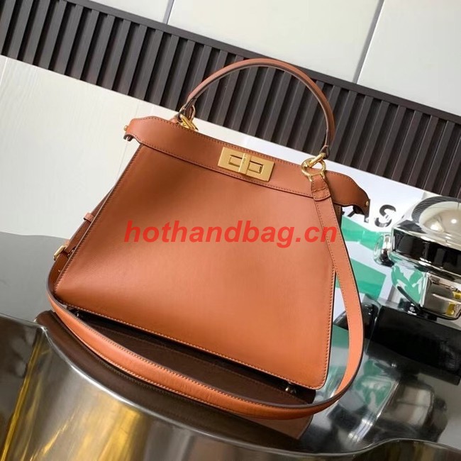 FENDI Peekaboo ISeeU Medium leather bag 8BN321 brown