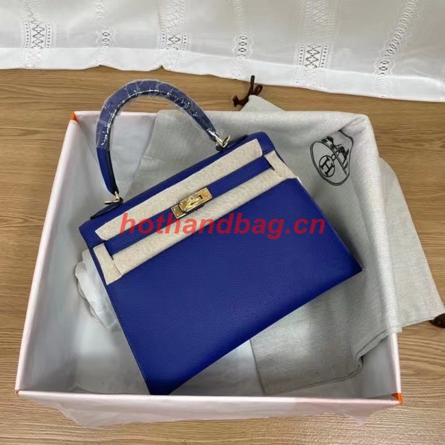 Hermes Kelly 25cm Shoulder Bags Epsom KL2755 Electrooptic blue&gold