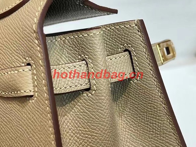 Hermes Kelly 20cm Shoulder Bags Epsom KL2750 Pearl grey&gold