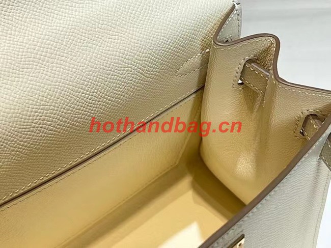 Hermes Kelly 20cm Shoulder Bags Epsom KL2750 White&gold