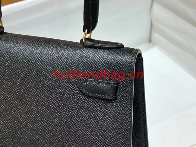 Hermes Kelly 20cm Shoulder Bags Epsom KL2750 black&gold