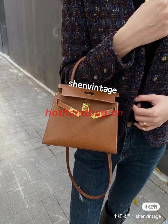 Hermes Kelly 20cm Shoulder Bags Epsom KL2750 brown&gold