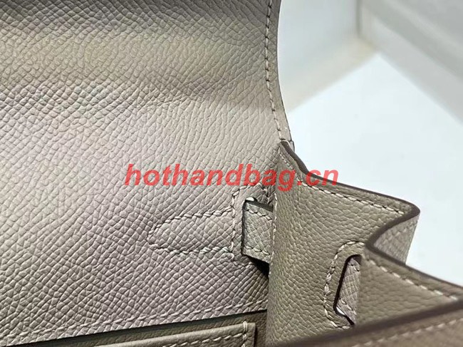 Hermes Kelly 20cm Shoulder Bags Epsom KL2750 light gray&gold