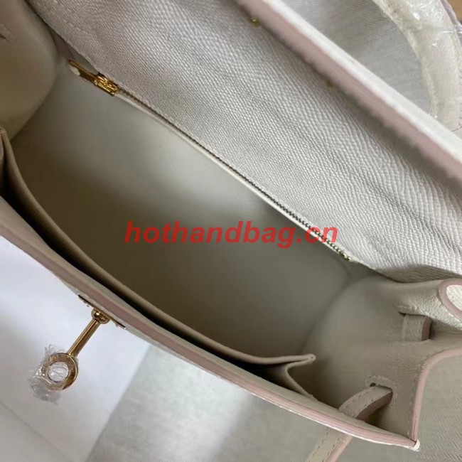 Hermes Kelly 25cm Shoulder Bags Epsom KL2755 white&gold