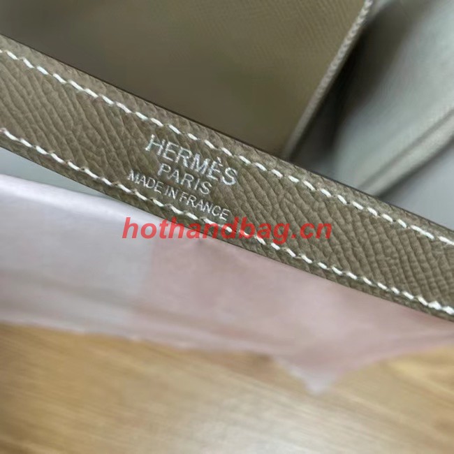 Hermes Kelly 25cm Shoulder Bags Epsom KL2755 Elephant Grey&silver-Tone Metal