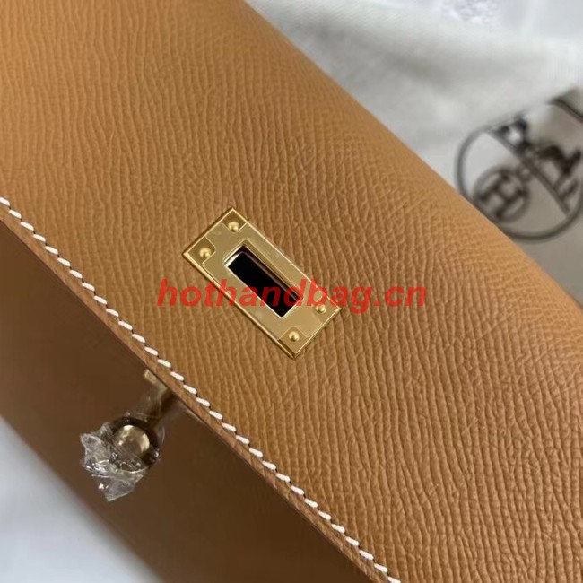 Hermes Kelly 25cm Shoulder Bags Epsom KL2755 brown&gold-Tone Metal