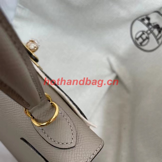 Hermes Kelly 25cm Shoulder Bags Epsom KL2755 gray&gold-Tone Metal