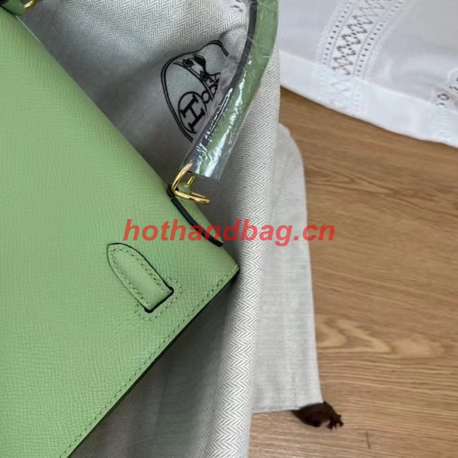 Hermes Kelly 25cm Shoulder Bags Epsom KL2755 green&gold-Tone Metal