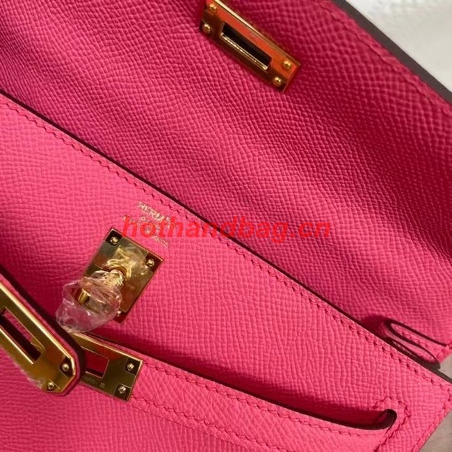Hermes Kelly 25cm Shoulder Bags Epsom KL2755 rose&gold-Tone Metal