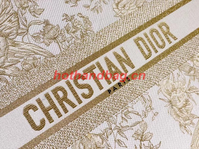 LARGE DIOR BOOK TOTE Dior Jardin d Hiver Embroidery with Gold-Tone Metallic Thread M1286