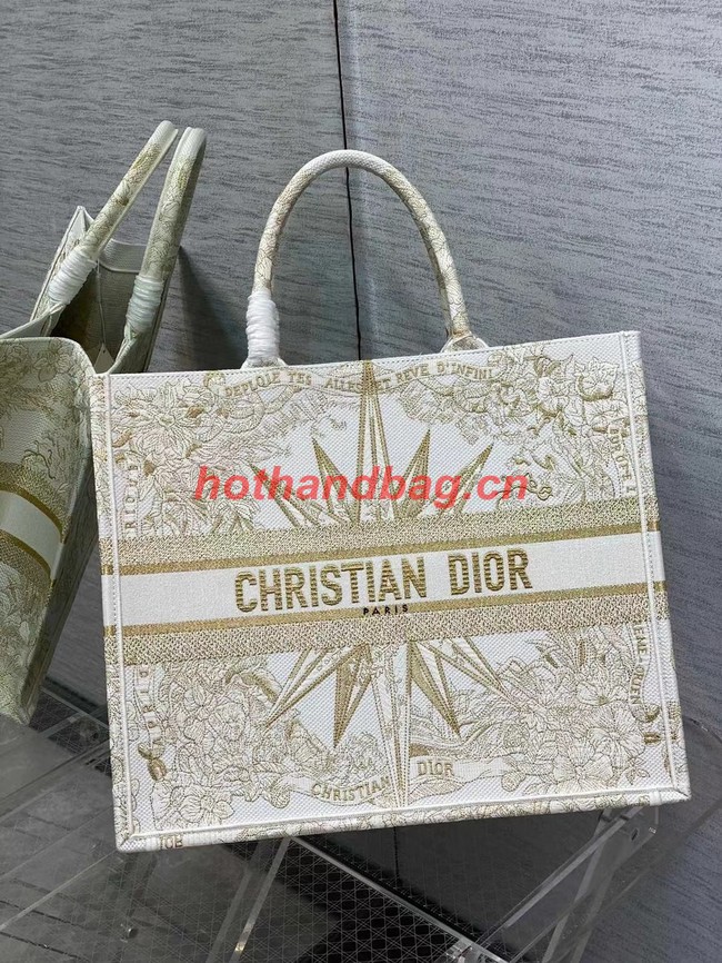 LARGE DIOR BOOK TOTE Dior Reve dInfini Embroidery with Gold-Tone Metallic Thread M1286Z