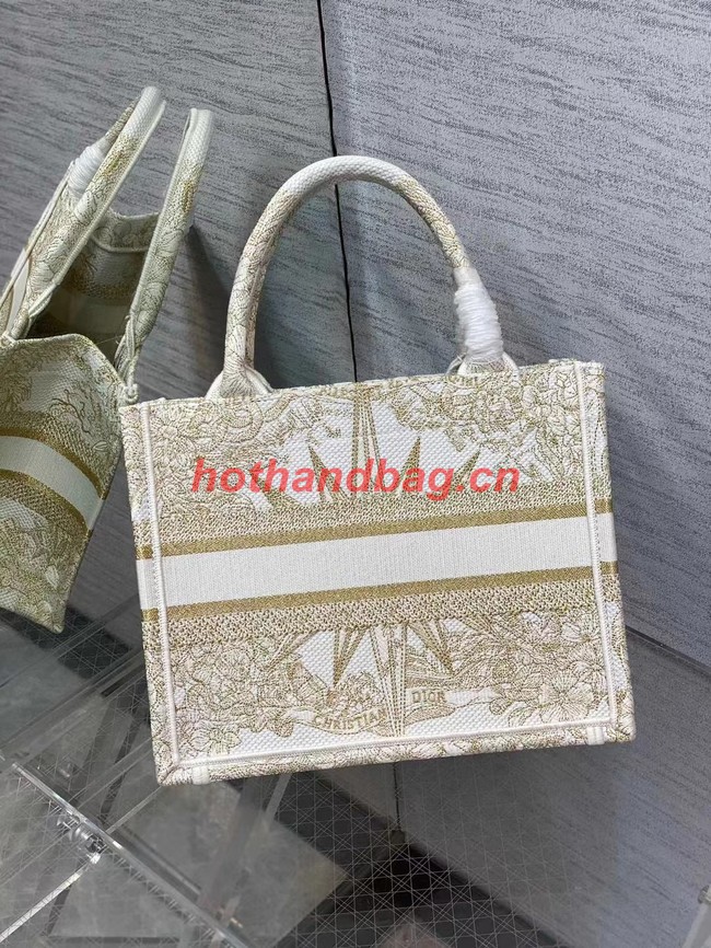 SMALL DIOR BOOK TOTE Dior Reve dInfini Embroidery with Gold-Tone Metallic Thread M1265ZR