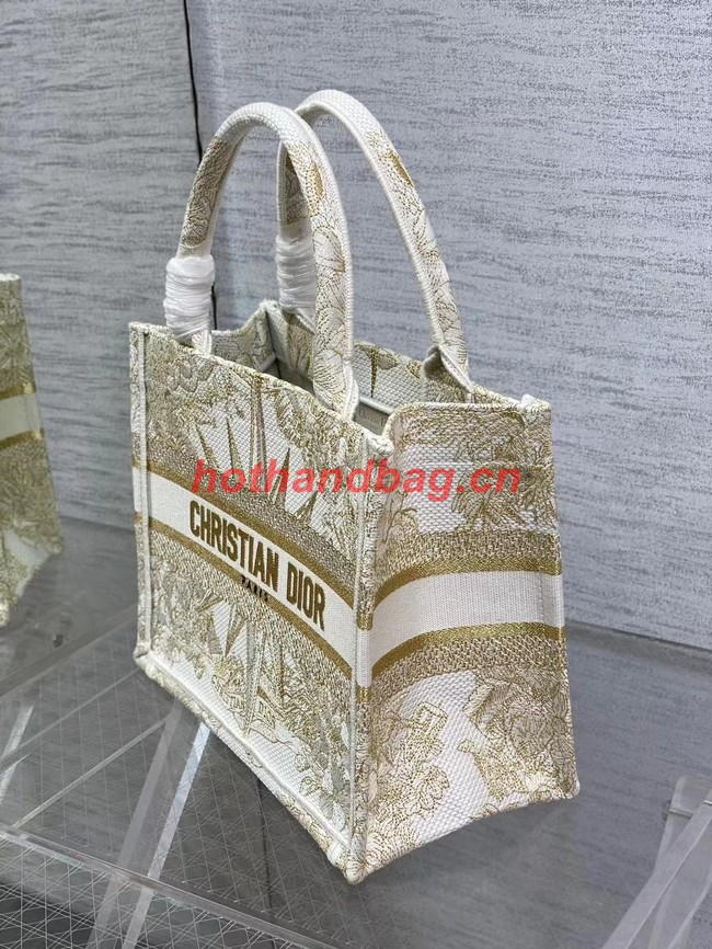 SMALL DIOR BOOK TOTE Dior Reve dInfini Embroidery with Gold-Tone Metallic Thread M1265ZR