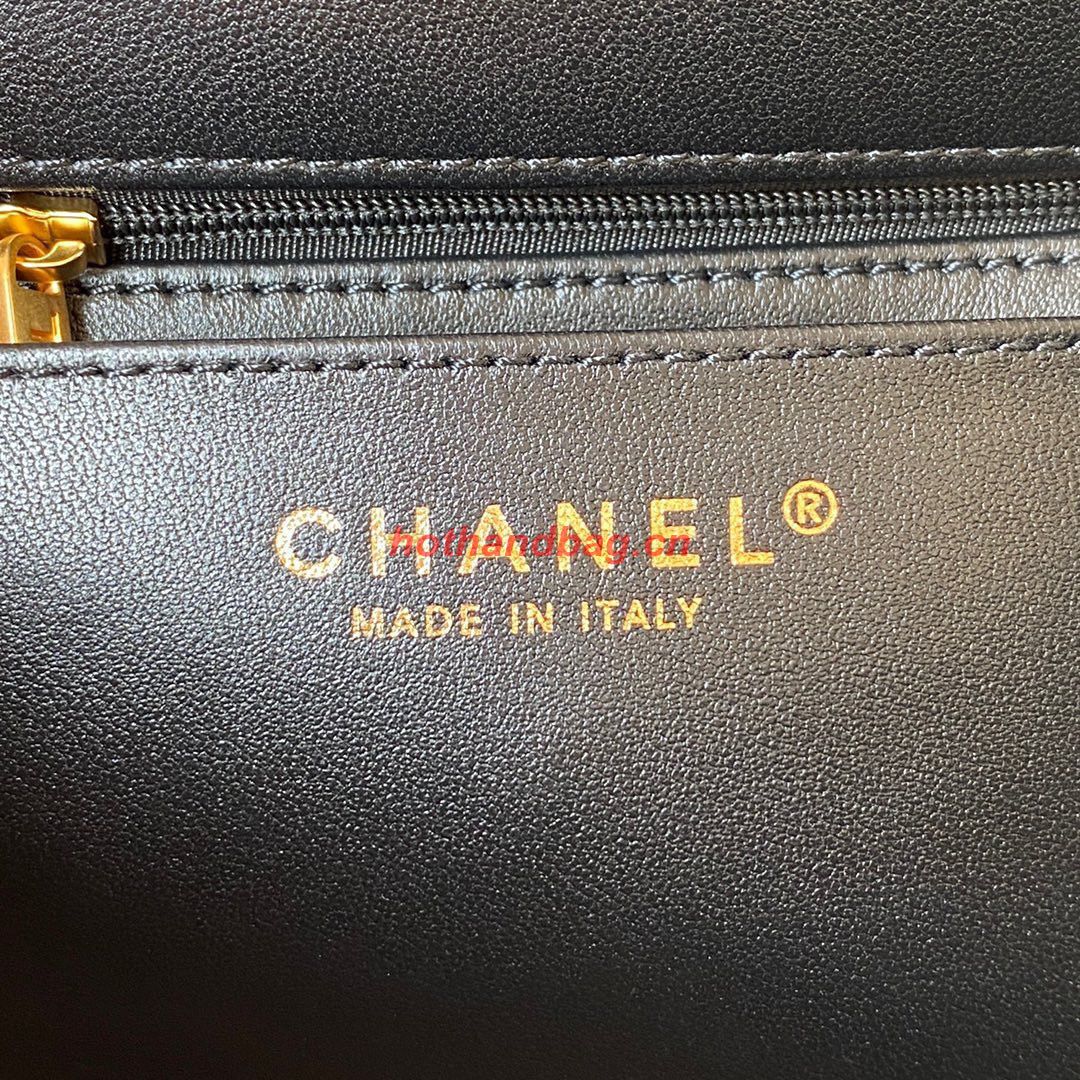 Chanel 22 FLAP BAG Velvet & Gold-Tone Metal AS3432 Black