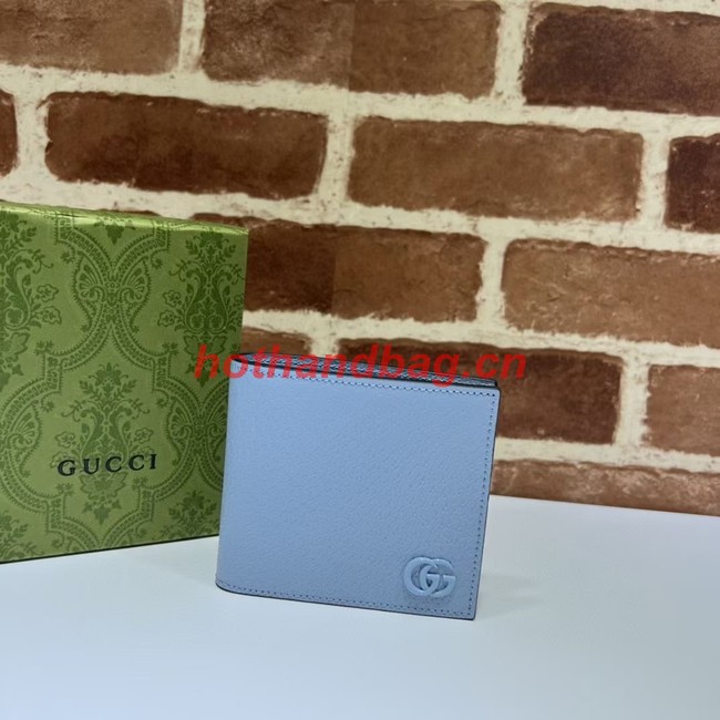Gucci GG Marmont leather bi-fold wallet 428726 light  blue