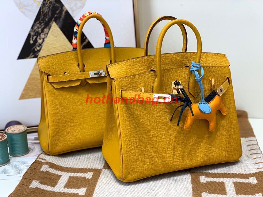 Hermes Birkin Bag Original Epsom Leather 30CM 17825 Amber Yellow