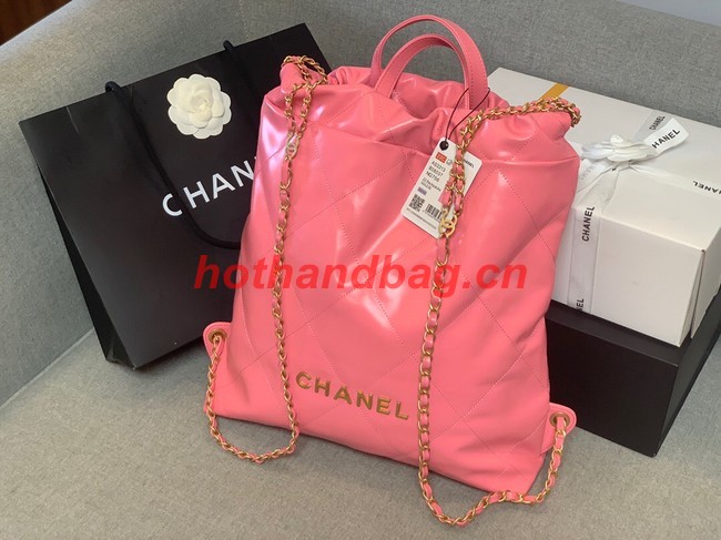 LARGE BACK PACK CHANEL 22 AS3313 PINK&GOLD