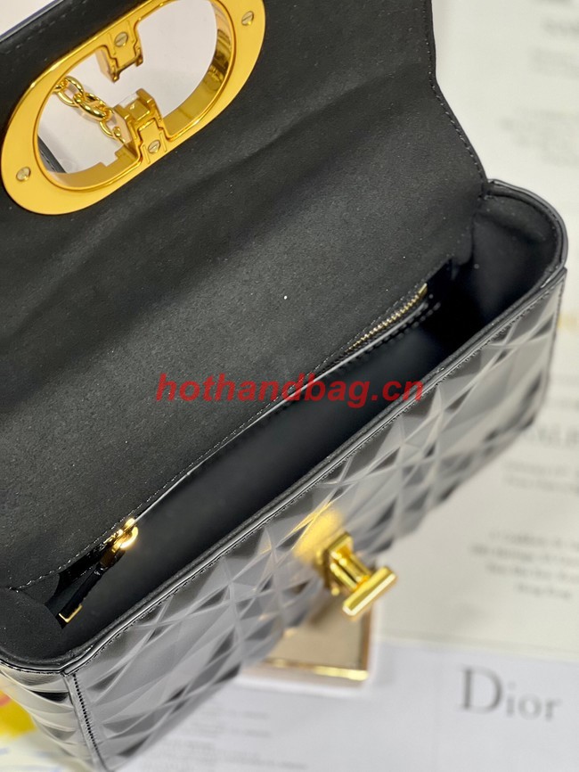 SMALL DIOR CARO BAG Cannage Calfskin with Diamond Motif M9243UW black&gold