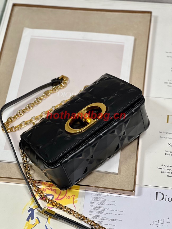 SMALL DIOR CARO BAG Cannage Calfskin with Diamond Motif M9243UW black&gold