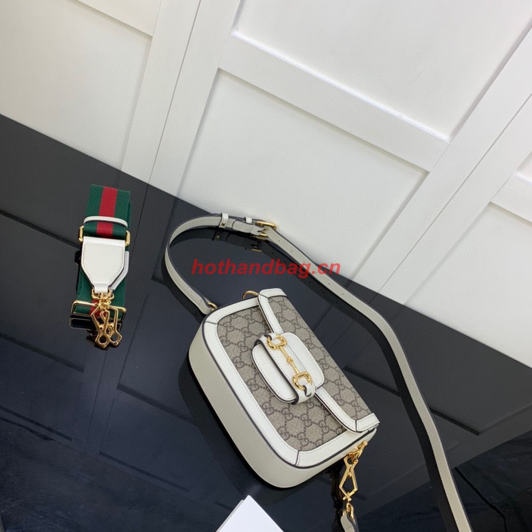 Gucci Horsebit 1955 GG mini bag 658574 white