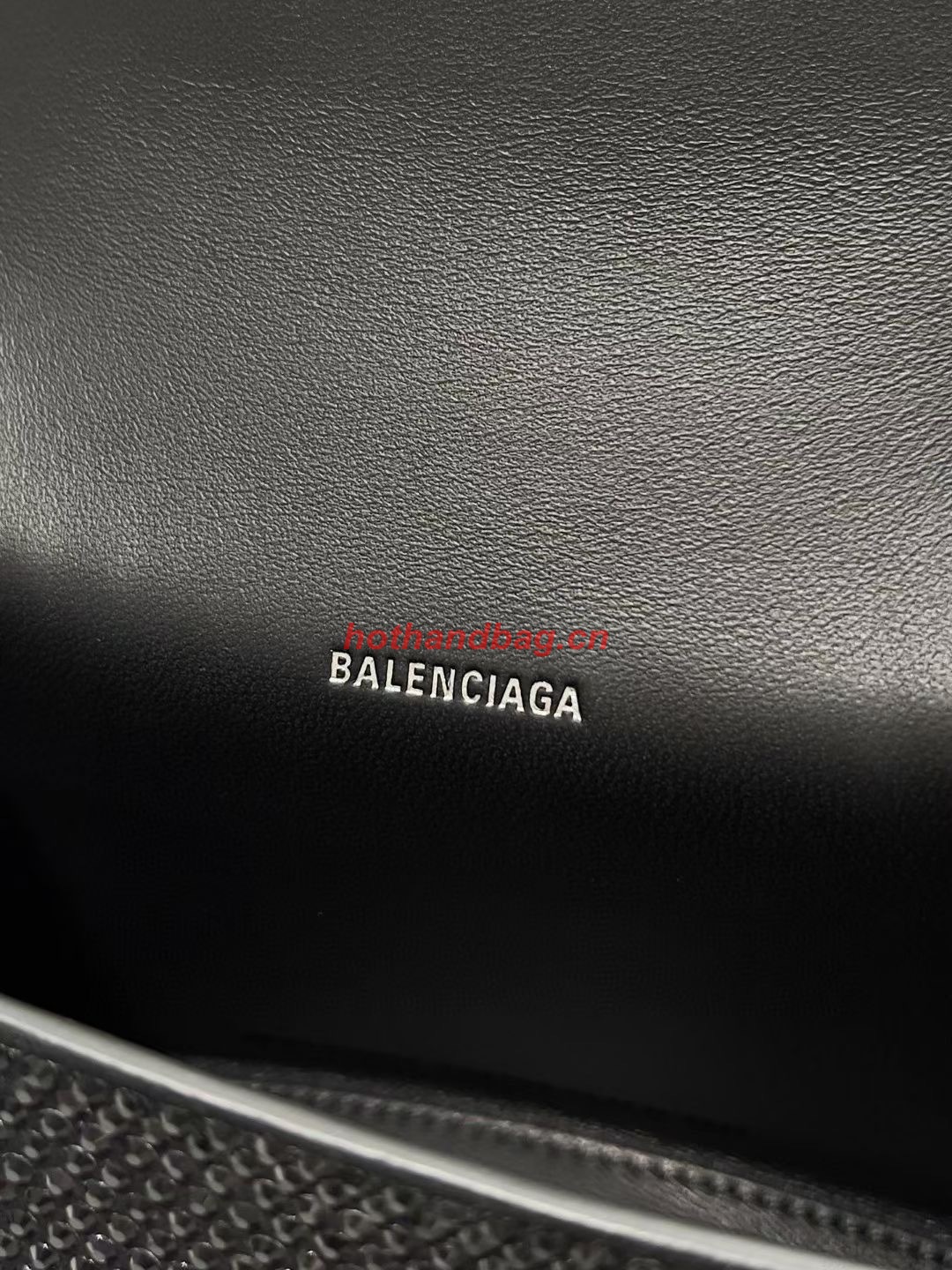 Balenciaga WOMENS HOURGLASS XS HANDBAG WITH RHINESTONES 283328 IN black