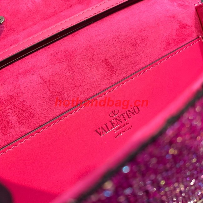 VALENTINO MINI LOCO imitation crystal shoulder bag WB0K53SL pink