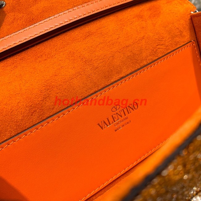 VALENTINO MINI LOCO imitation crystal shoulder bag WB0K53SL orange