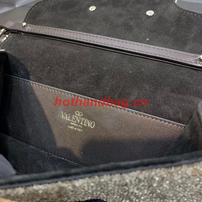 VALENTINO MINI LOCO imitation crystal shoulder bag WB0K53SL silver