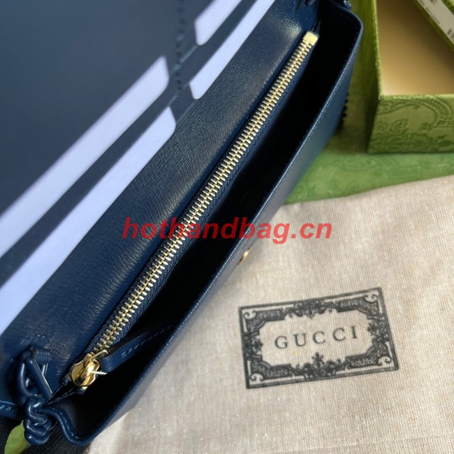 Gucci Horsebit 1955 wallet with chain 621892 Royal Blue