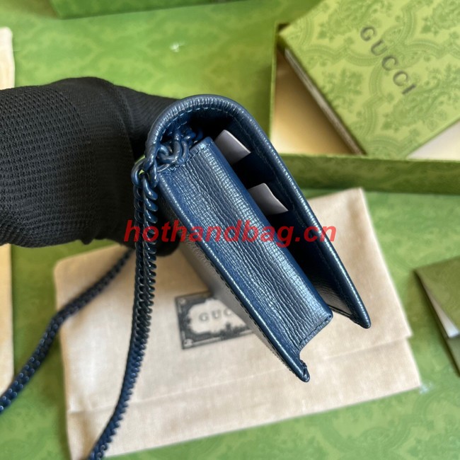 Gucci Horsebit 1955 wallet with chain 621892 Royal Blue