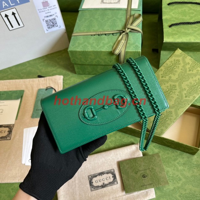 Gucci Horsebit 1955 wallet with chain 621892 green