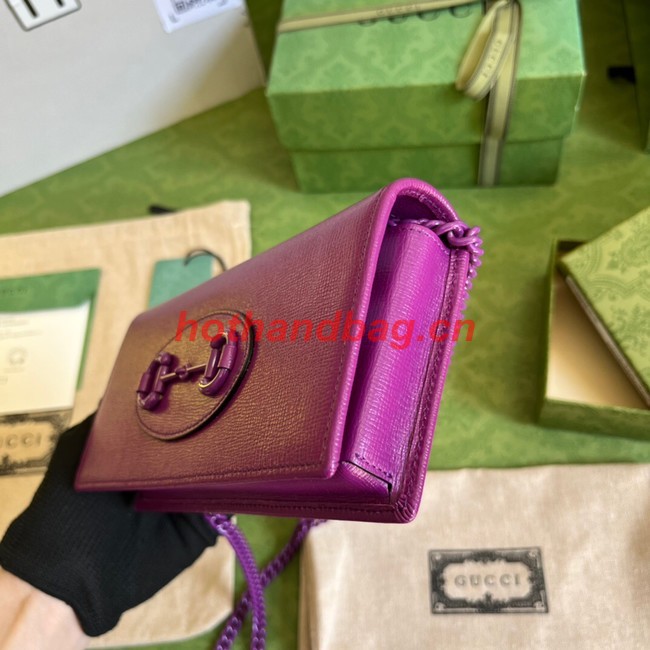Gucci Horsebit 1955 wallet with chain 621892 purple