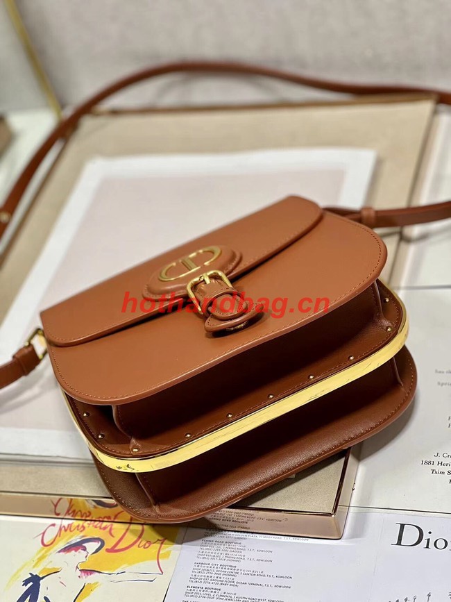 DIOR BOBBY FRAME BAG Cognac-Colored Box Calfskin M9333U brown