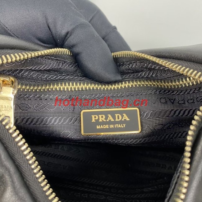 Prada nappa leather padded hobo bag 1BC157 black