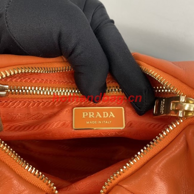 Prada nappa leather padded hobo bag 1BC157 orange
