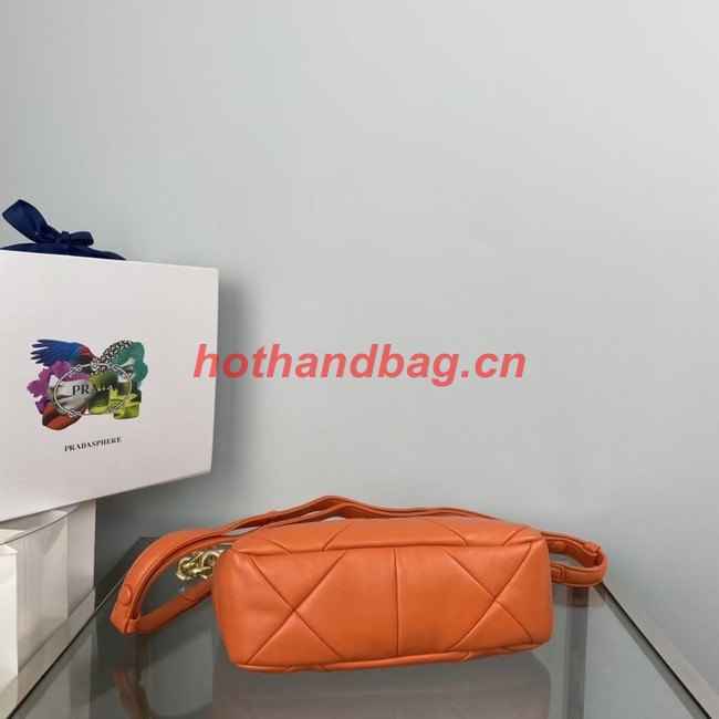 Prada nappa leather padded hobo bag 1BC157 orange