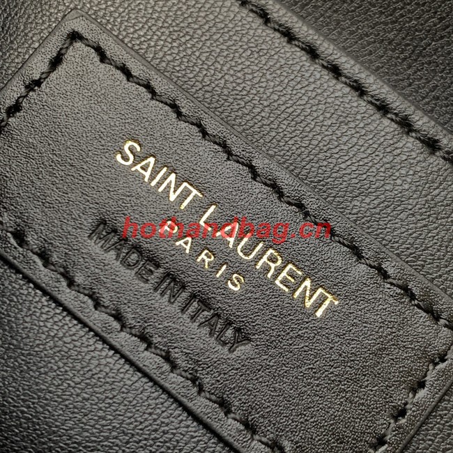 SAINT LAURENT SOLFERINO MEDIUM SATCHEL IN BOX LEATHER 634305 BLACK