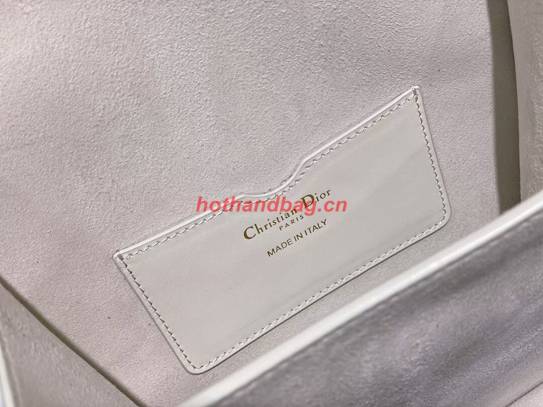 DIOR BOBBY FRAME BAG Cognac-Colored Box Calfskin M9333U white