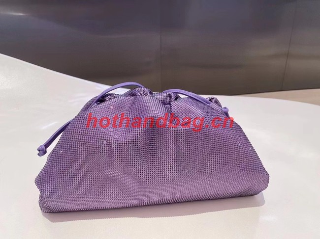 Bottega Veneta Mini crystals clutch with strap 585852 Purple