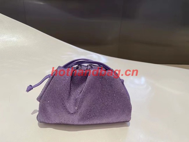 Bottega Veneta Mini crystals clutch with strap 585852 Purple