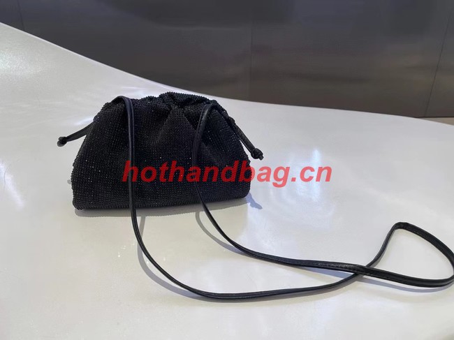 Bottega Veneta Mini crystals clutch with strap 585852 black