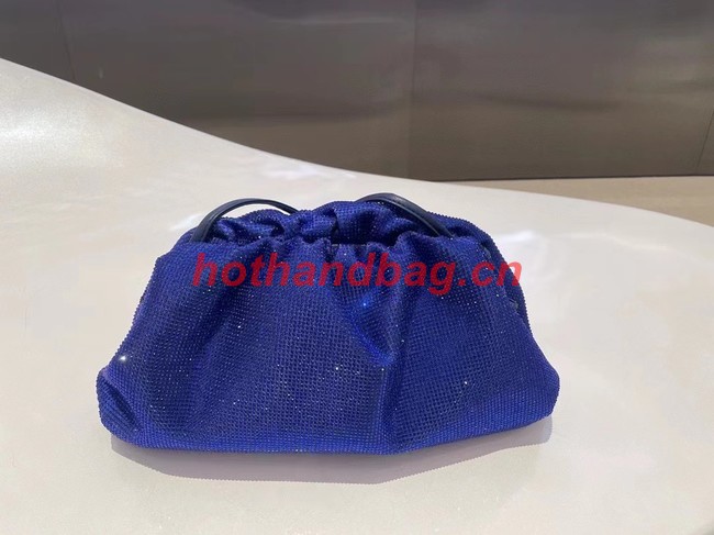 Bottega Veneta Mini crystals clutch with strap 585852 dark blue