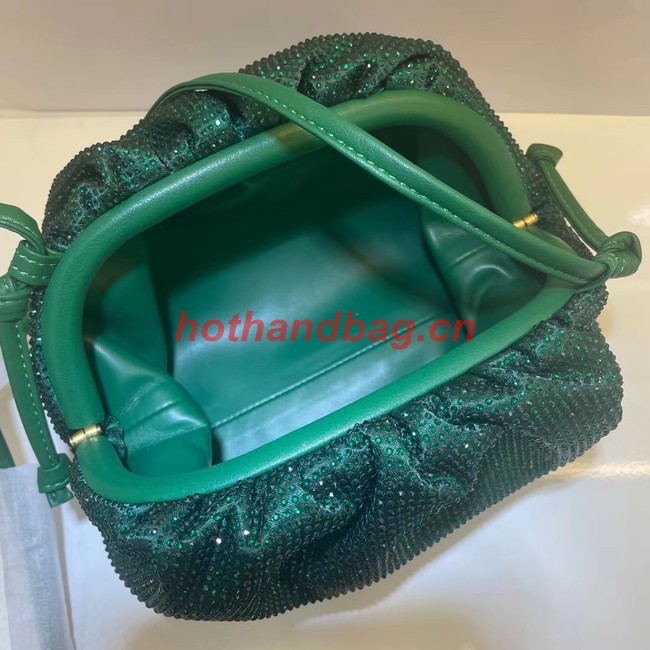 Bottega Veneta Mini crystals clutch with strap 585852 green