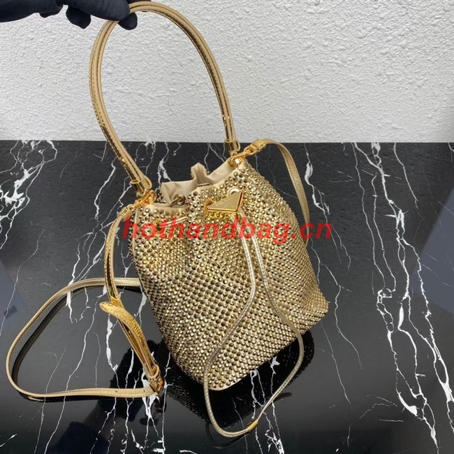 Prada Satin mini-bag with crystals 1BE067 Platinum